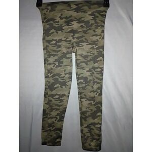Spanx Look at Me Now Seamless Legging Brown Camo M Stretch Shaping Yoga Workout